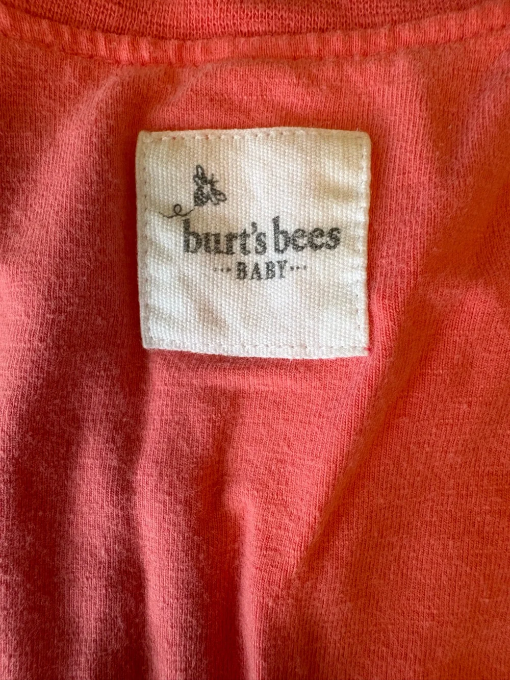 Burt’s Bees Baby Coral Pink Zip-Front Footless Onesie
